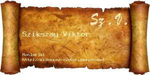 Szikszay Viktor névjegykártya